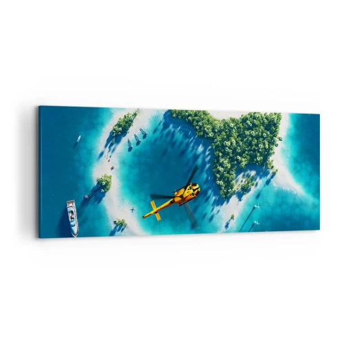 Quadro em tela - Compre uma ilha para si - 120x50 cm