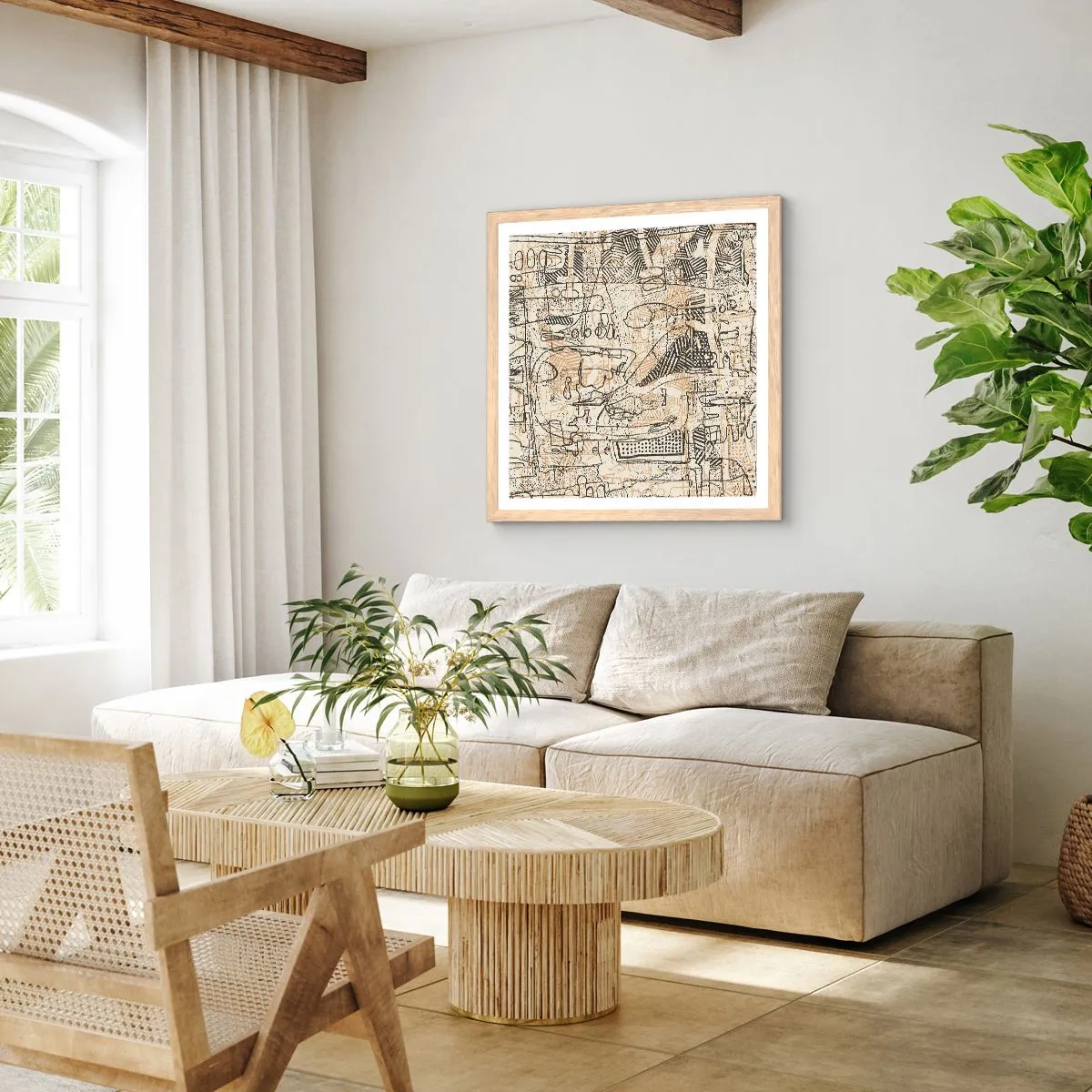 Pôster com moldura de carvalho claro - À espera de ser decifrado - 30x30 cm