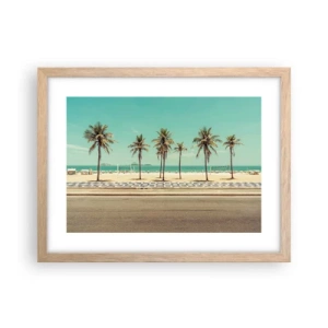 Pôster com moldura de carvalho claro - Em guarda da praia - 40x30 cm