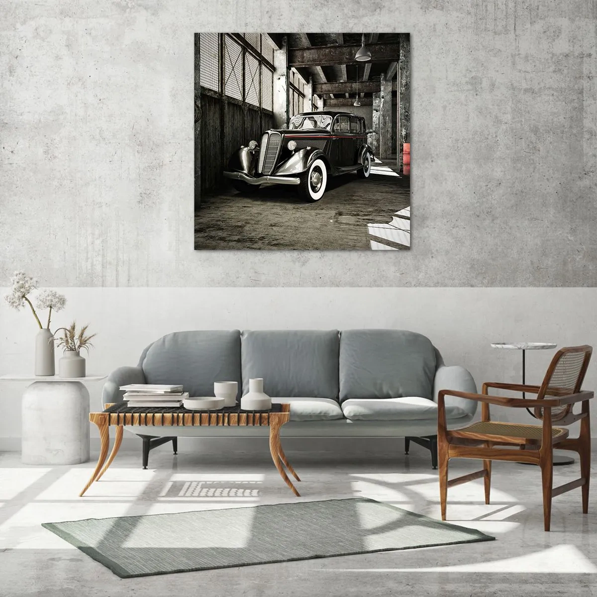 Quadro em vidro - A elegância duradoura dos anos 30. - 50x50 cm