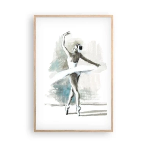 Pôster com moldura de carvalho claro - Encantada num cisne - 61x91 cm