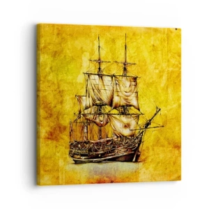 Quadro em tela - Direção Tortuga! - 30x30 cm