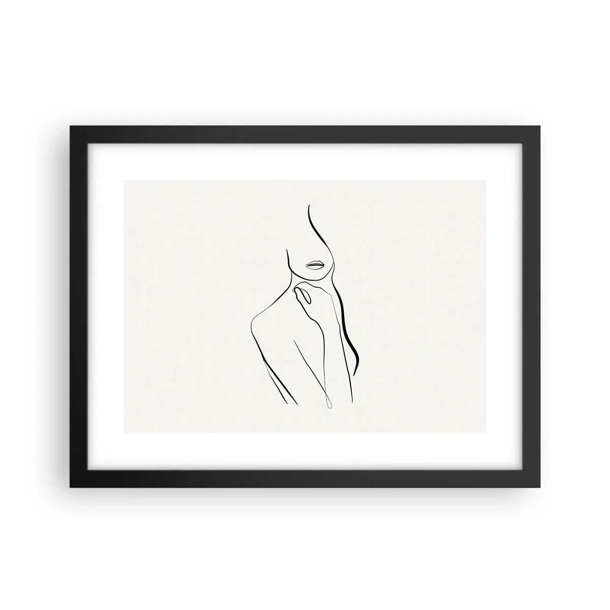 Pôster com moldura preta - Uma onda de melancolia - 40x30 cm