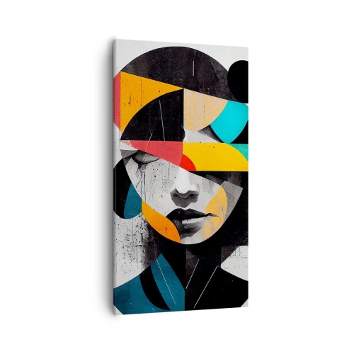 Quadro em tela - Retrato interior multicolorido - 55x100 cm