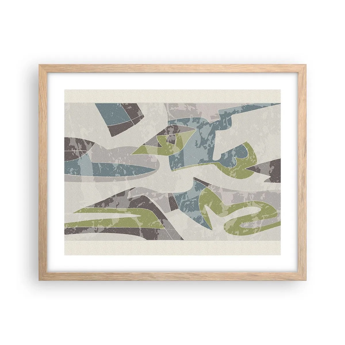 Pôster com moldura de carvalho claro - Composição atrás do vidro - 50x40 cm