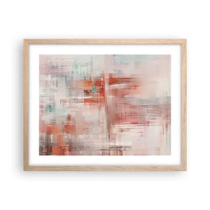 Pôster com moldura de carvalho claro - Nebuloso. Mas rosa - 50x40 cm