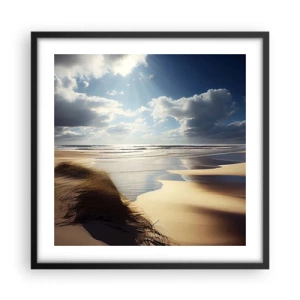 Pôster com moldura preta - Praia, praia selvagem - 50x50 cm