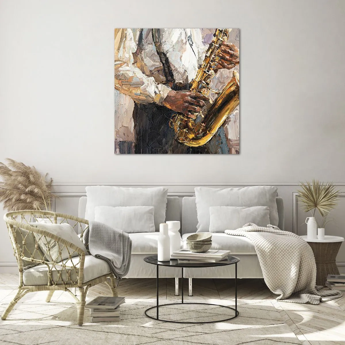 Quadro em vidro - Hora do solo - 50x50 cm