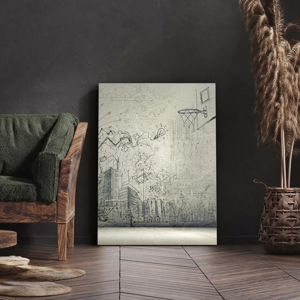 Quadro em tela - Minha vida maravilhosa na cidade - 45x80 cm