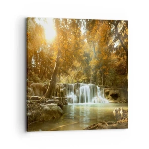 Quadro em tela - A cascata do parque - 70x70 cm