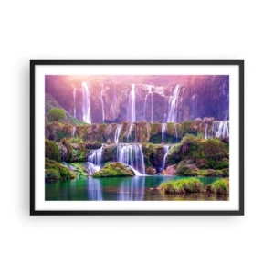 Pôster com moldura preta - Escadas para o céu - 70x50 cm