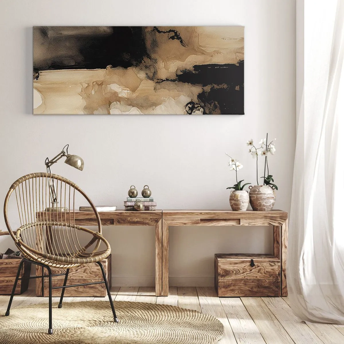 Quadro em tela - Abstração intrigante - 90x30 cm