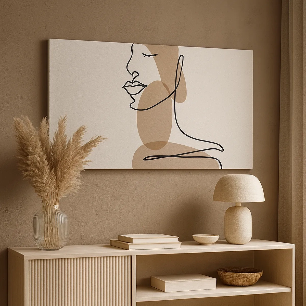 Quadro em tela - Ouvindo-se a si própria - 30x30 cm