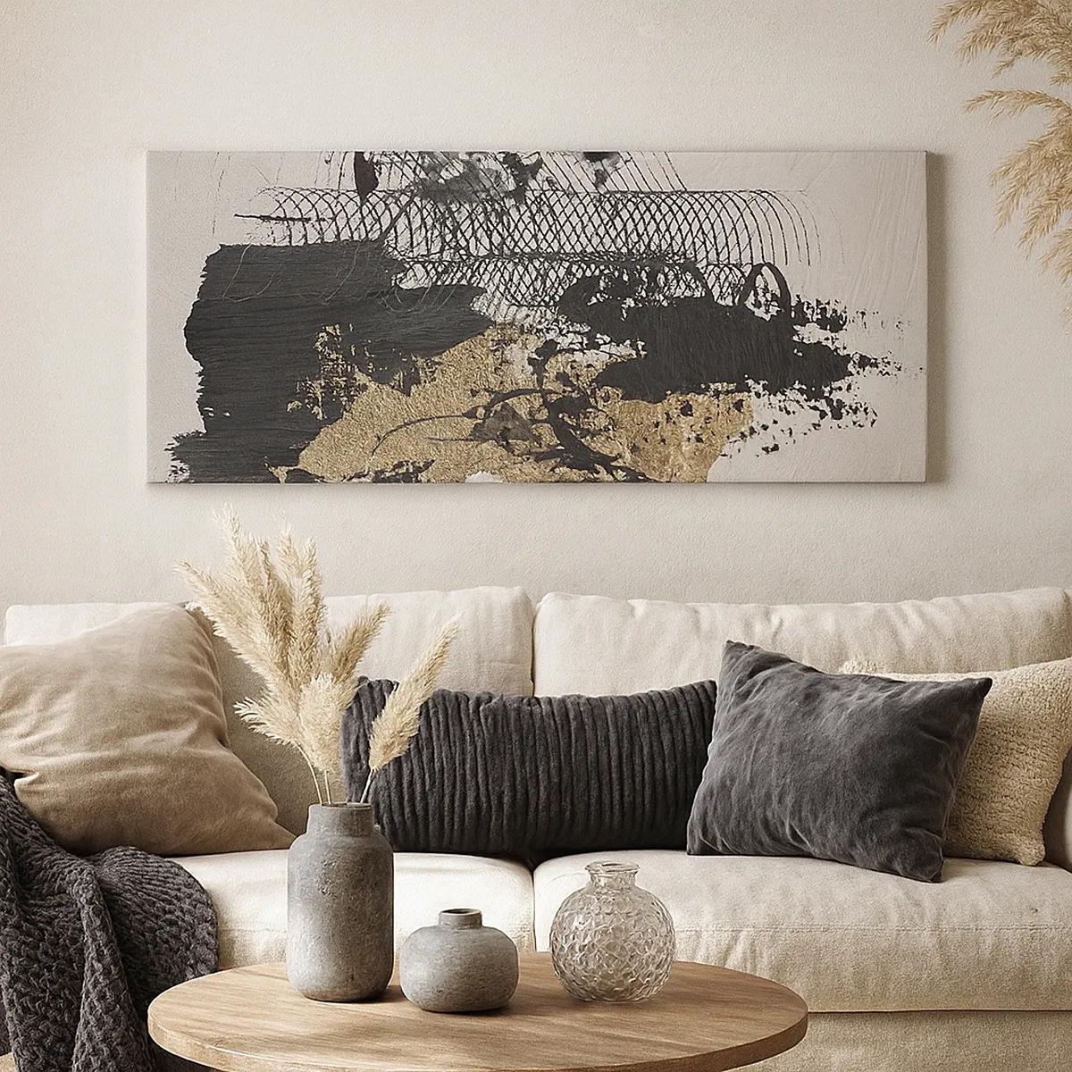 Quadro em tela - Composição com paixão - 30x30 cm