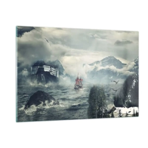 Quadro em vidro - Nas águas mágicas - 120x80 cm