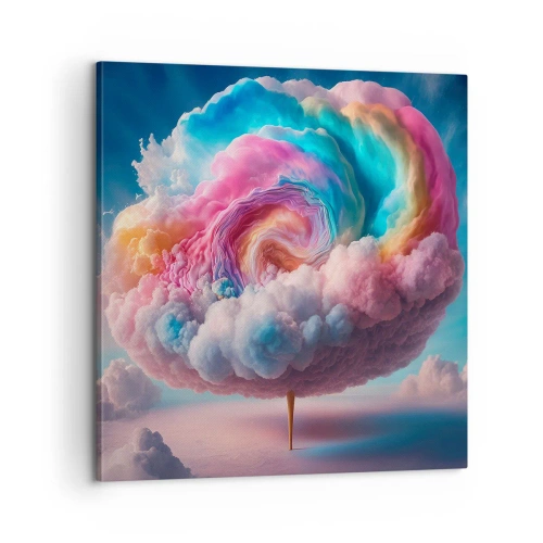 Quadro em tela - O sonho de um parque de diversões - 60x60 cm