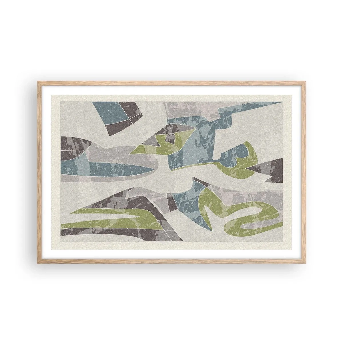 Pôster com moldura de carvalho claro - Composição atrás do vidro - 91x61 cm