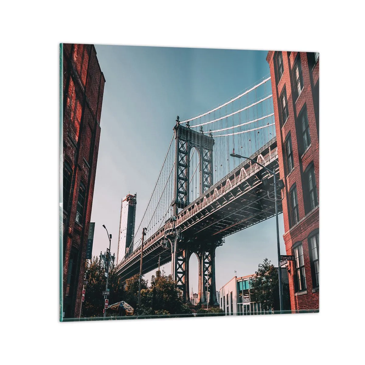 Quadro em vidro - Sobre as ondas da cidade - 50x50 cm