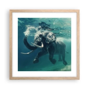 Pôster com moldura de carvalho claro - Todo mundo gosta de nadar - 40x40 cm