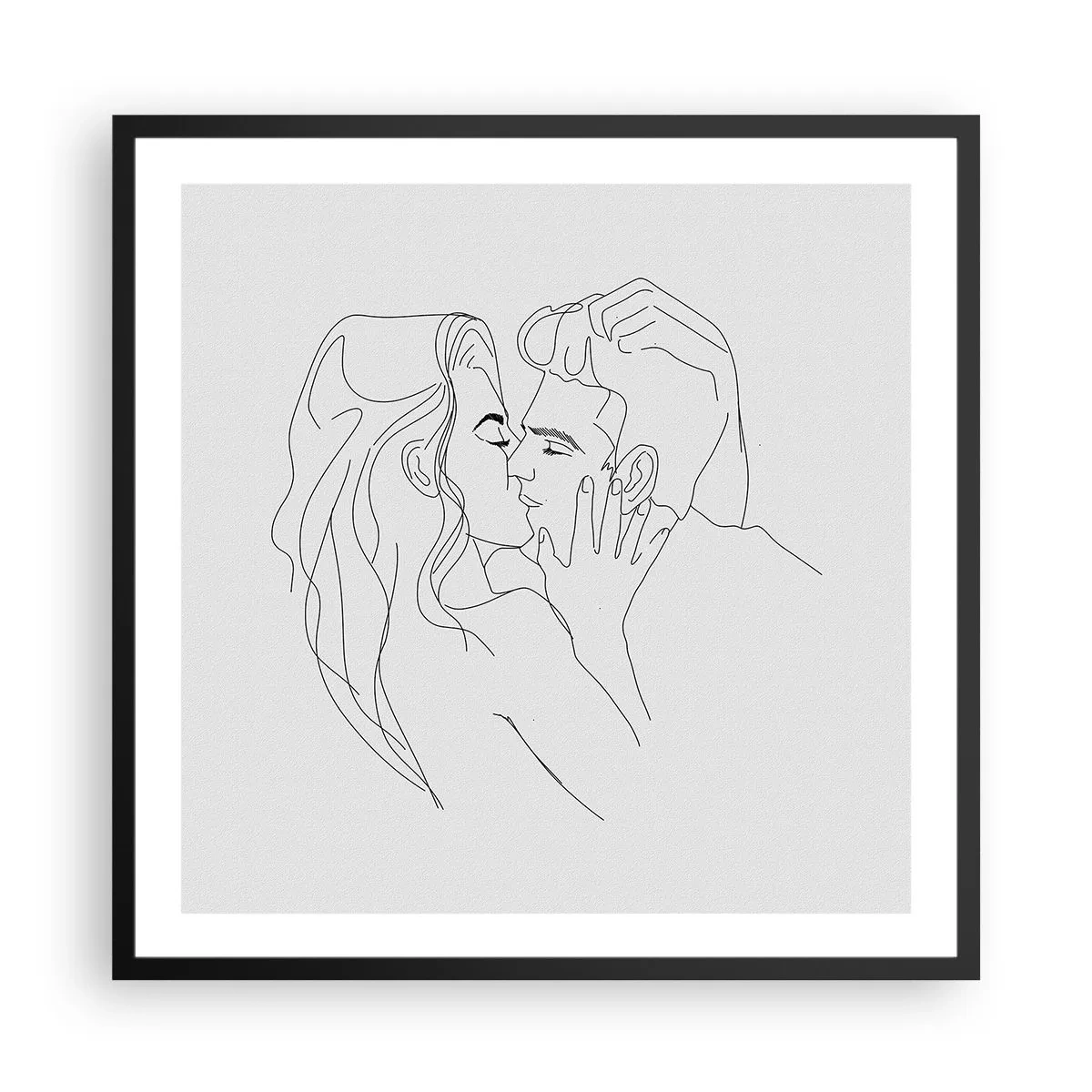 Pôster com moldura preta - Com a mesma linha - 60x60 cm