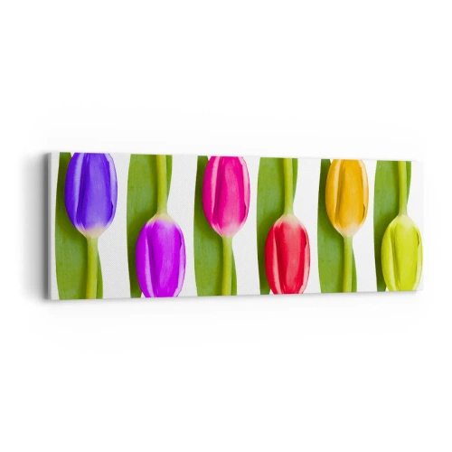 Quadro em tela - Composição arco-íris - 90x30 cm