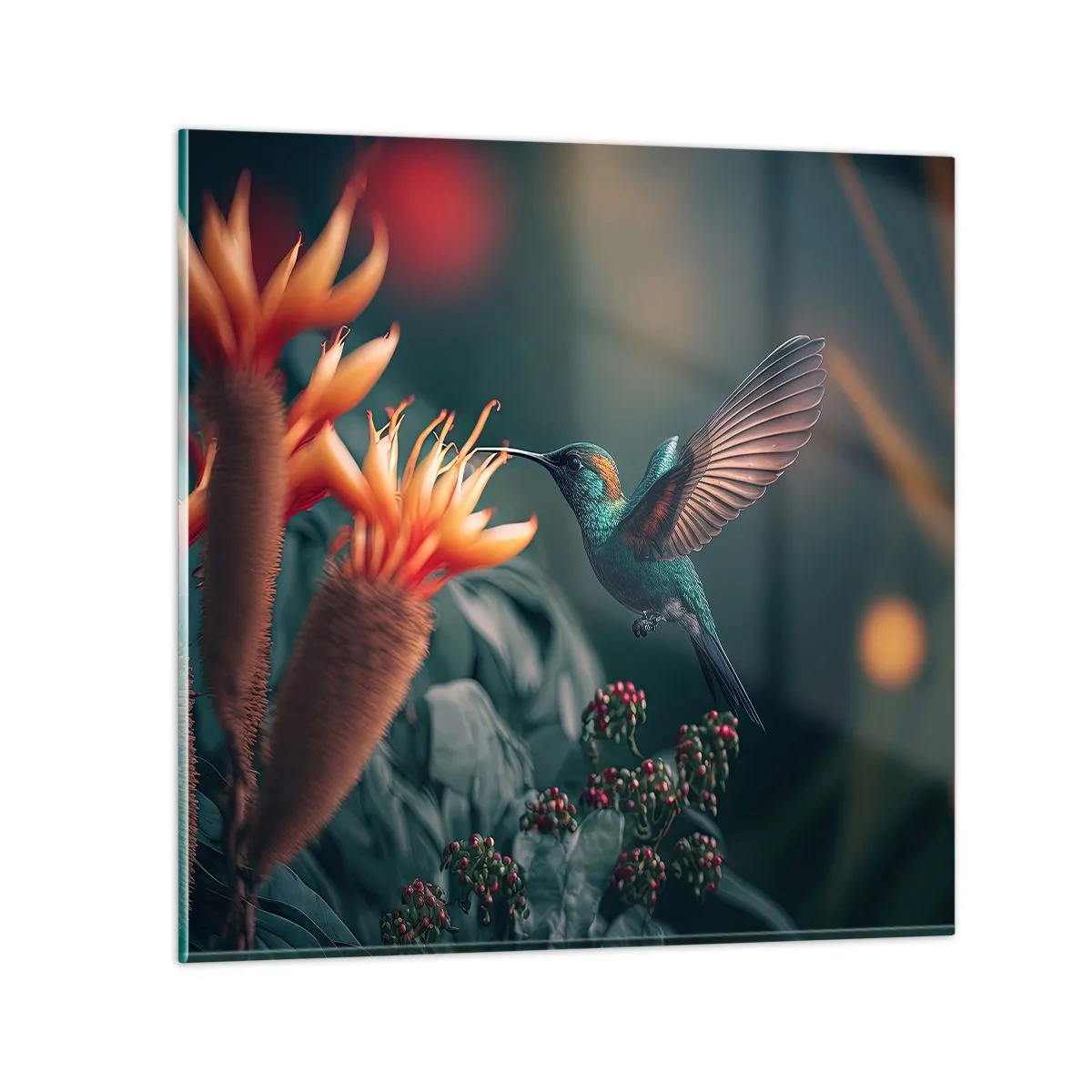 Quadro em vidro - Uma vida verdadeiramente colorida - 30x30 cm