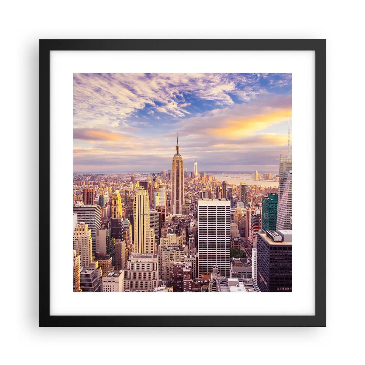 Pôster com moldura preta - Alcançar as nuvens - 40x40 cm