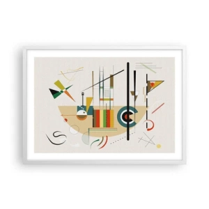 Pôster em moldura branca - E o mundo ri - 70x50 cm