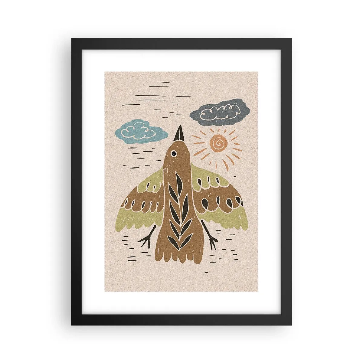 Pôster com moldura preta - Bom vôo - 30x40 cm