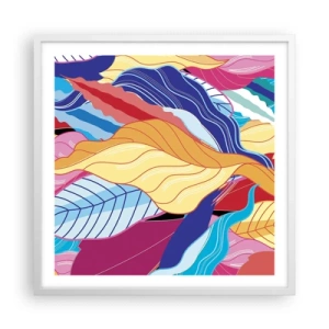 Pôster em moldura branca - Bagunça colorida - 60x60 cm