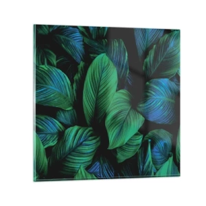 Quadro em vidro - Na multidão verde - 70x70 cm