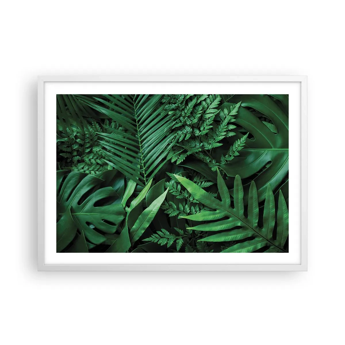 Pôster em moldura branca - Envolto em verde - 70x50 cm