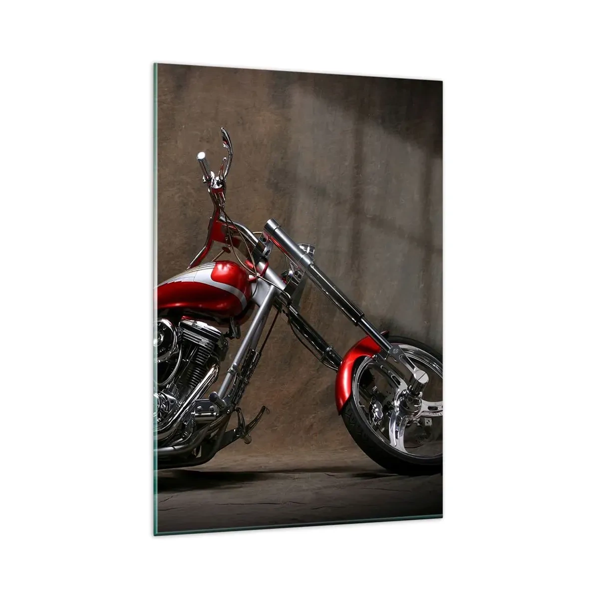Quadro em vidro - Beleza vermelho-prata - 80x120 cm