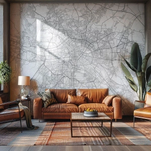 Papel de Parede Premium Canvas - Flor de Berlim - Cidade, Mapa da cidade, Berlim - 450x315 cm