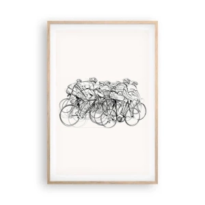Pôster com moldura de carvalho claro - Juntos como uma equipa - 61x91 cm