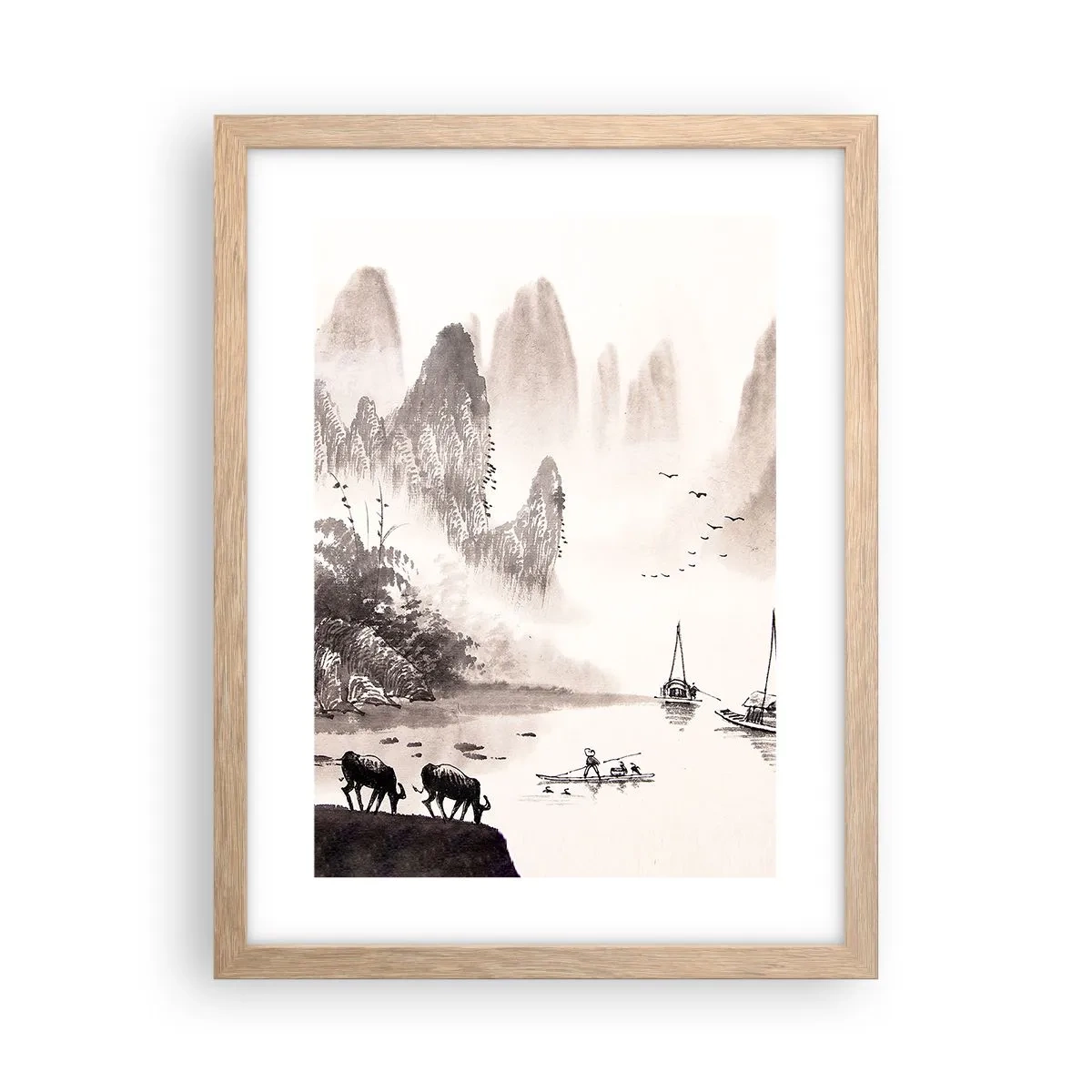Pôster com moldura de carvalho claro - O cotidiano exótico do Oriente - 30x40 cm