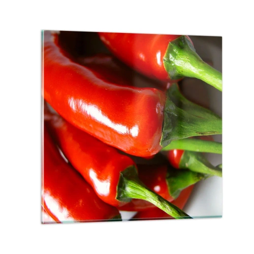 Quadro em vidro - Suculento, brilhante, liso - 30x30 cm