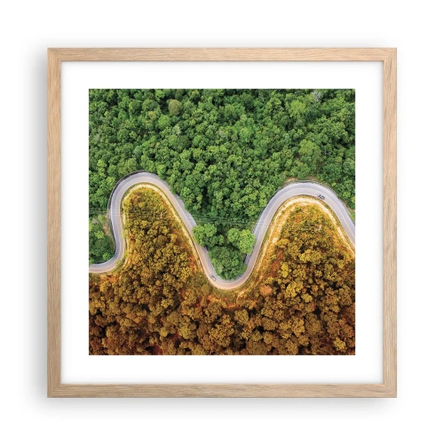 Pôster com moldura de carvalho claro - Fronteiras e descobertas - 40x40 cm