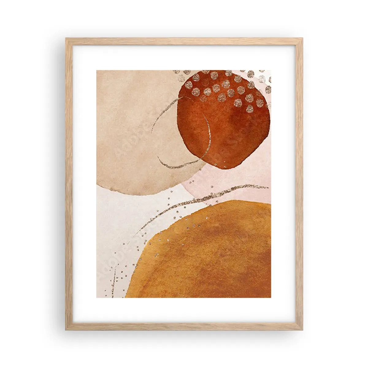 Pôster com moldura de carvalho claro - Redondeza e movimento - 40x50 cm