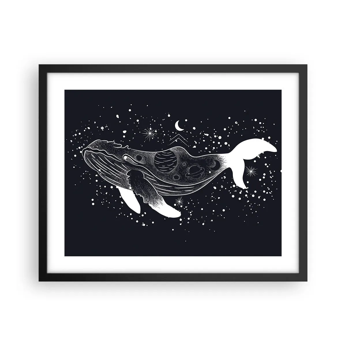 Pôster com moldura preta - No oceano do universo - 50x40 cm