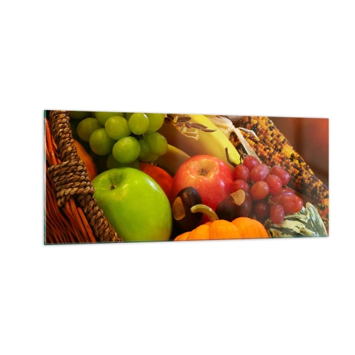 Quadro em vidro - O cesto da colheita - 100x40 cm