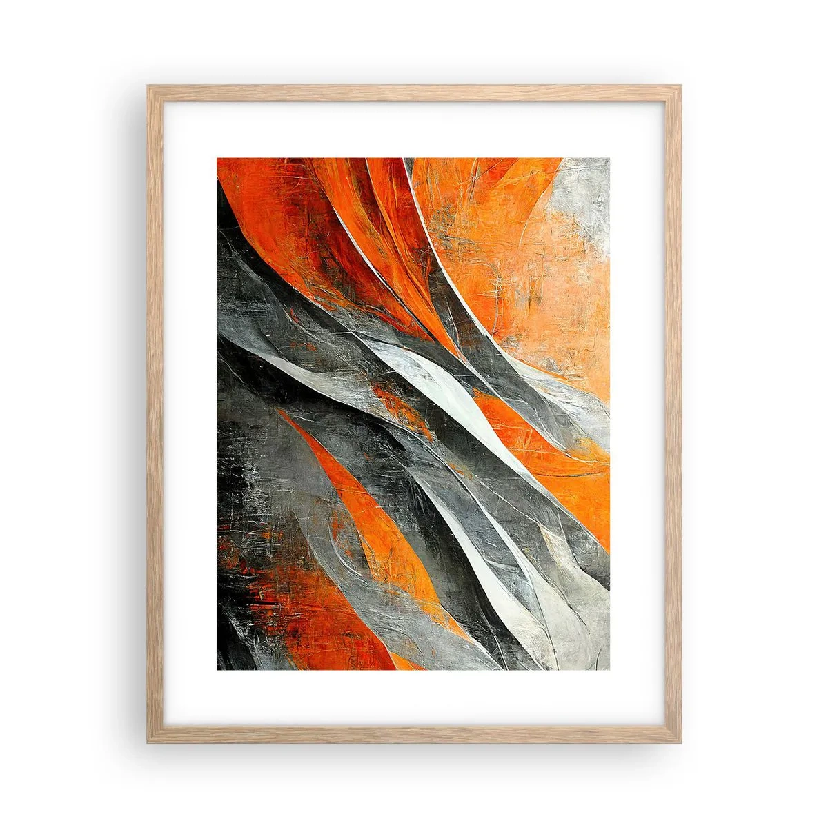 Pôster com moldura de carvalho claro - Calor e frio - 40x50 cm