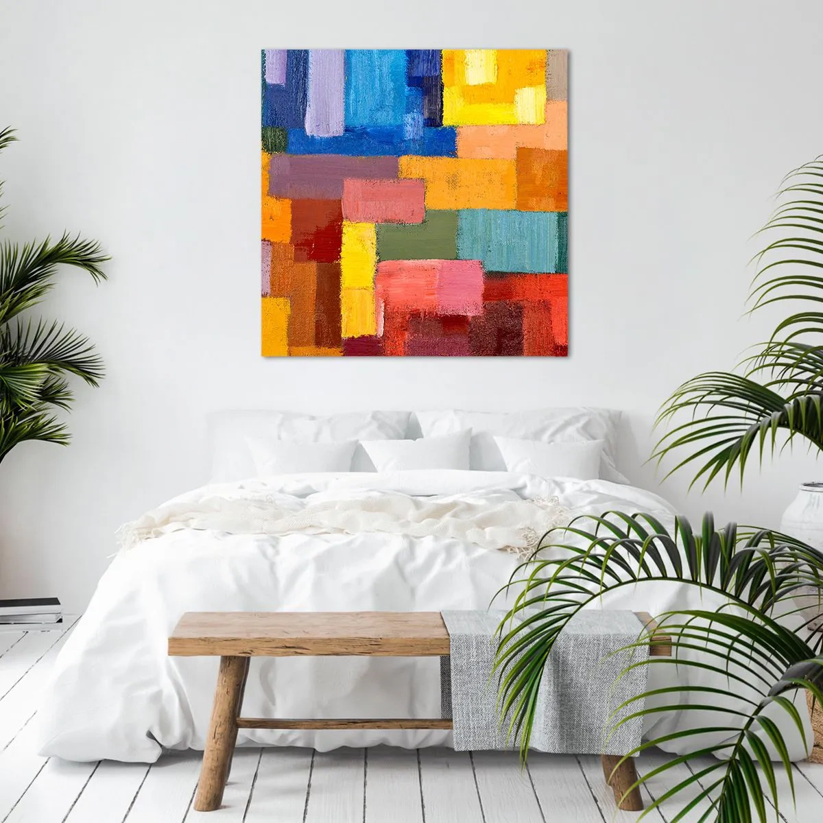 Quadro em tela - Cada um diferente, todos coloridos - 30x30 cm