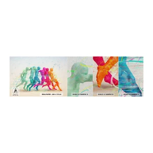 Amostra de papel de parede Premium Sand - Harmonia de movimento - Abstração, Homem, Esporte - 100x30 cm