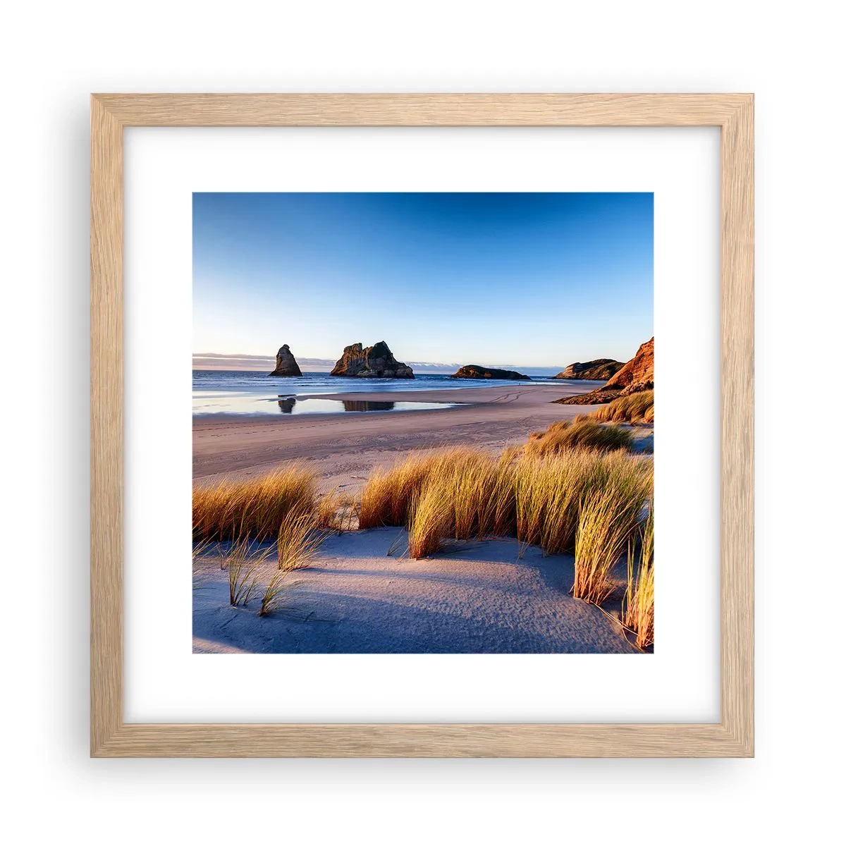 Pôster com moldura de carvalho claro - Para quem busca a paz - 30x30 cm