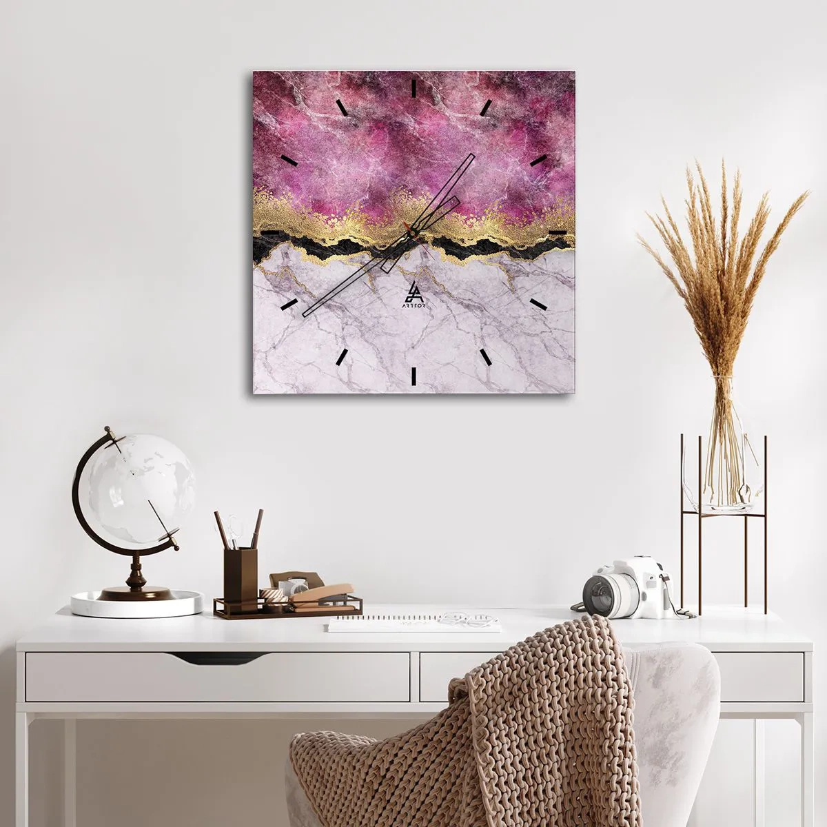 Relógio de parede - Relógio em vidro - Na fronteira - 30x30 cm