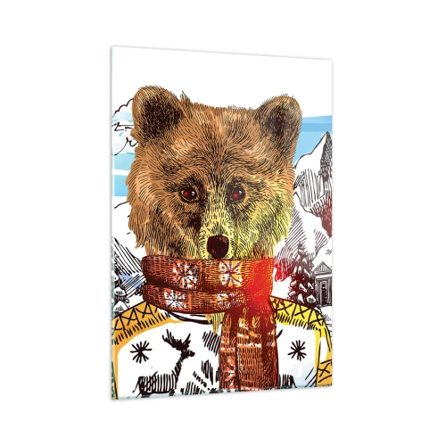 Quadro em vidro - Cabana de urso - 50x70 cm