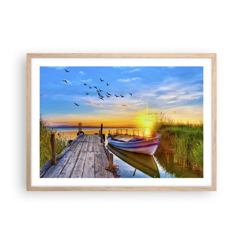 Pôster com moldura de carvalho claro - Adeus, até amanhã - 70x50 cm