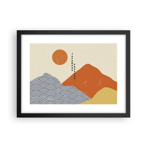 Pôster com moldura preta - No espírito japonês - 40x30 cm