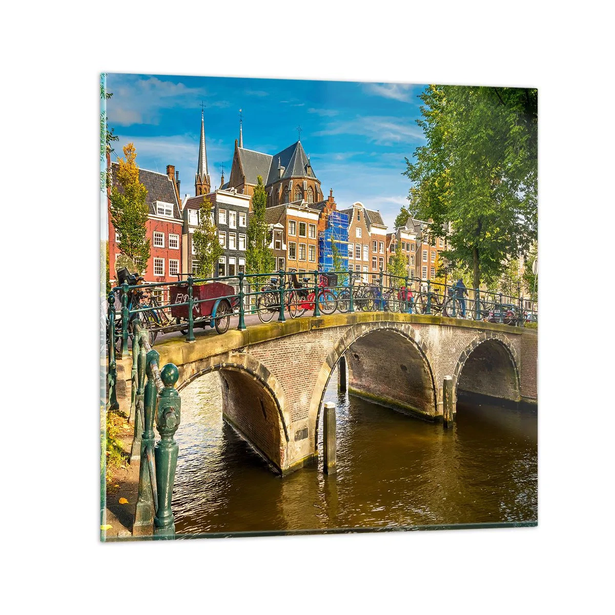 Quadro em vidro - Primavera junto ao canal - 70x70 cm